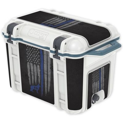 MightySkins (Cooler Not Included) Skin Compatible with OtterBox Venture 45 qt Cooler - Thin Blue Line K9 | Protective, Durable, and Unique Vinyl wrap Cover | Easy to Apply | Made in The USA