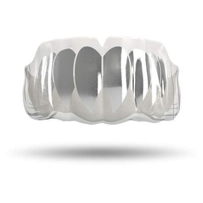 Impact Custom Professional MMA/Boxing/Muaythai Mouthguard Chrome Series (Clear) Silver Fang- Boxing MMA