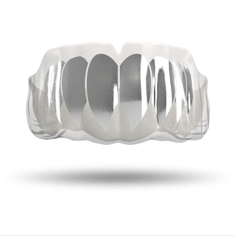 Impact Custom Professional MMA/Boxing/Muaythai Mouthguard Chrome Series (Clear) Silver Fang- Boxing MMA