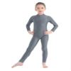 ranrann Kids Girls Full Length Gymnastic Unitard Long Sleeves Ballet Dance Jumpsuit Mock Neck Athletic Activewear Dark Gray 5-6 view 4