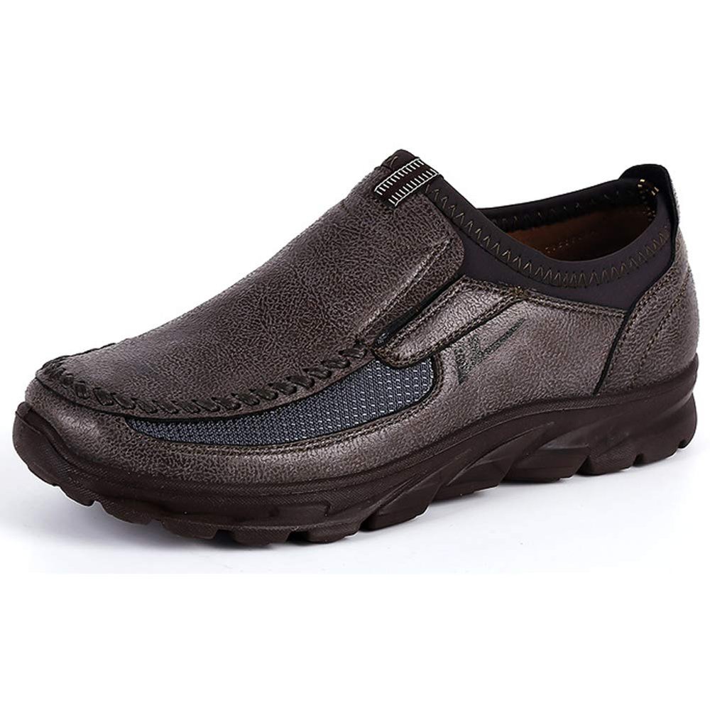 Mens Loafers Boat Non Slip On Leather Sneakers Casual Shoes Brown Comfortable Suede(10.5 M US,27.5 cm Heel to Toe