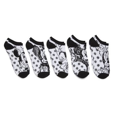 Disney Women's Minnie Mouse 5 Pack No Show Socks