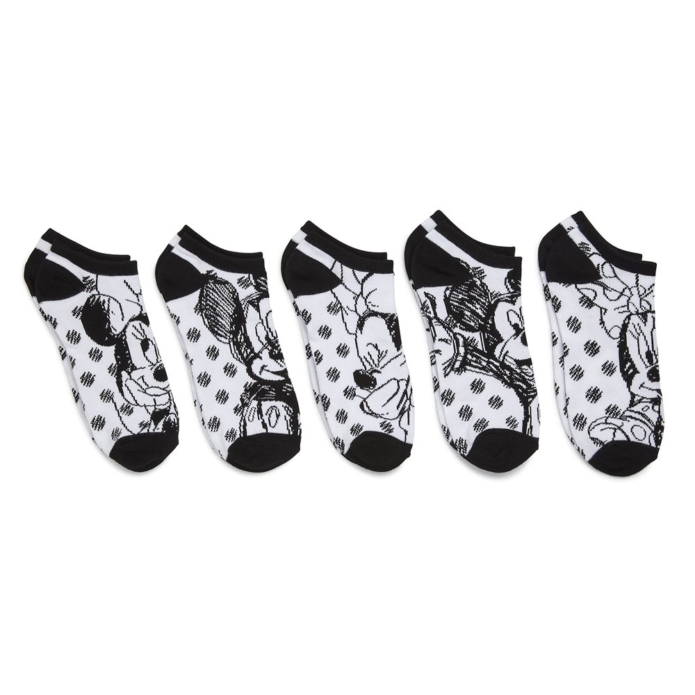 Disney Women's Minnie Mouse 5 Pack No Show Socks