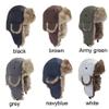ASWER Trapper Warm Russian Trooper Hat Winter Skiing Cap Women Men Windproof Black view 2