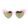 Girl's Heart Shape Cateye Sunglasses Kids Fashion Mirrored Lens UV 400 Pink view 1