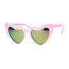Girl's Heart Shape Cateye Sunglasses Kids Fashion Mirrored Lens UV 400 Pink view 2