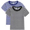Airvid Unisex Kids Classic Striped T-Shirt Girls Boys Crewneck Cotton Jersey Tee 2 Pack 5-6Y/Tag XL view 1