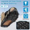 Ice Snow Traction Cleats for Shoes and Boots Non-Slip Crampon Snow Cleats for Winter Walking on Snow and Ice Boots Cleats for Men Women Walking Jogging Hiking (24 Steel Crampons, Size S) view 2