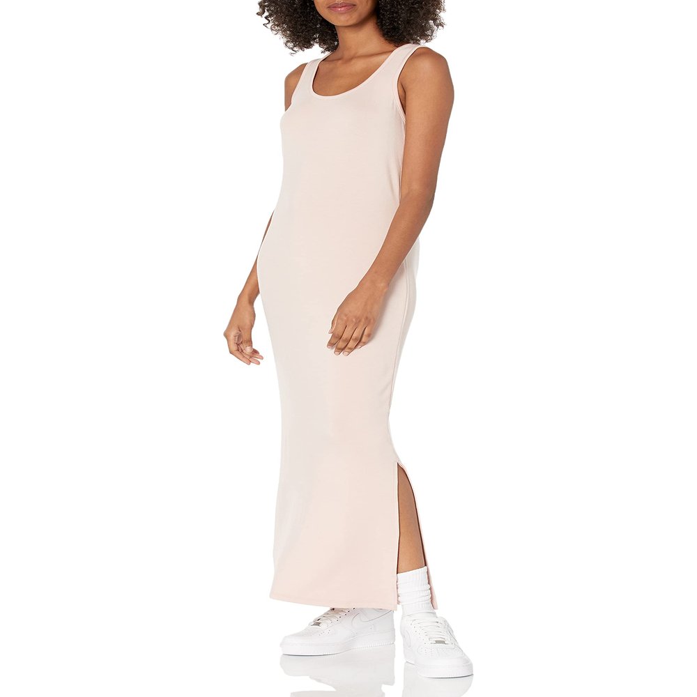 Amazon Essentials Women's Supersoft Terry Racerback Maxi Dress, Pink, Large