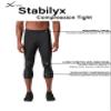 CW-X Men's Stabilyx Joint Support 3/4 Compression Tight, Capri Pants for Running and Recovery, Black, Medium view 4