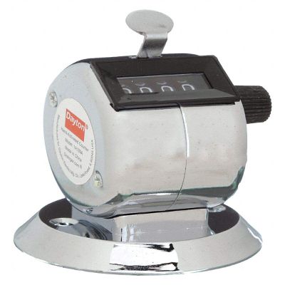 Dayton Mechanical Tally Counter, Silver, Number of Digits: 4, Bench Top Mounting