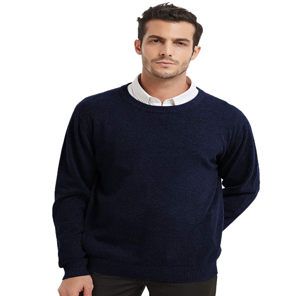 TopTie Mens Crewneck Soft Cotton Long Sleeve Jumper Pullover Sweater