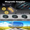 Shinmax Bike Helmet - USB Rechargeable Light & Detachable Magnetic Goggles UV Protective,Bike Helmet Adult Men,Lightweight Adjustable for Adult Men Women Mountain & Road (WT-049) view 4