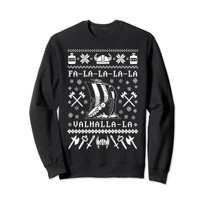 FA-LA-LA-LA VALHALLA-LA Vikings Ugly Christmas Sweater