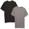 Amazon Essentials Men's Performance Tech Workout T-Shirts, Pack of 2, Black/Medium Grey, X-Small view 1