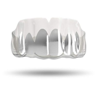 Impact Custom Professional All Sports Mouthguard Chrome Series (Clear) Silver Grill - Jiu Jitsu/Football/Lacrosse & More