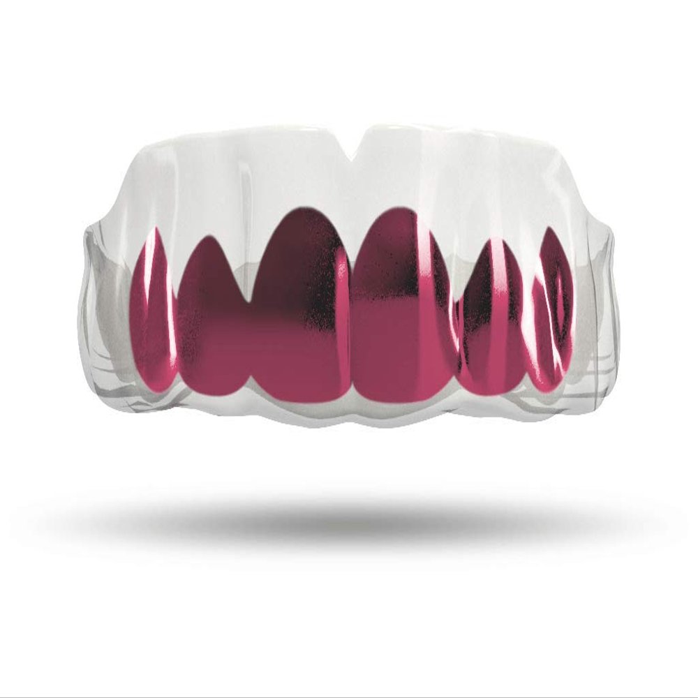 Impact Custom Professional MMA/Boxing/Muaythai Mouthguard Chrome Series (Clear) Dusty Pink Grill- Boxing MMA