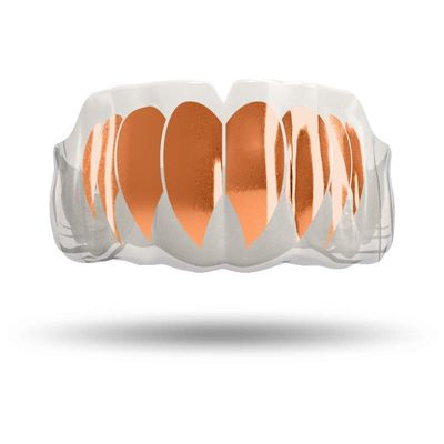 Impact Custom Professional All Sports Mouthguard Chrome Series (Clear) Rose Gold Fang - Jiu Jitsu/Football/Lacrosse & More