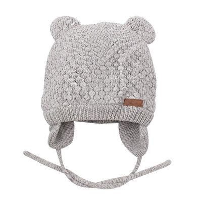 BAVST Baby Beanie Hat for Winter with Earfalp Cute Bear Kids Toddler Girls Boys Warm Knit Cap 0-2Years(Grey, M)