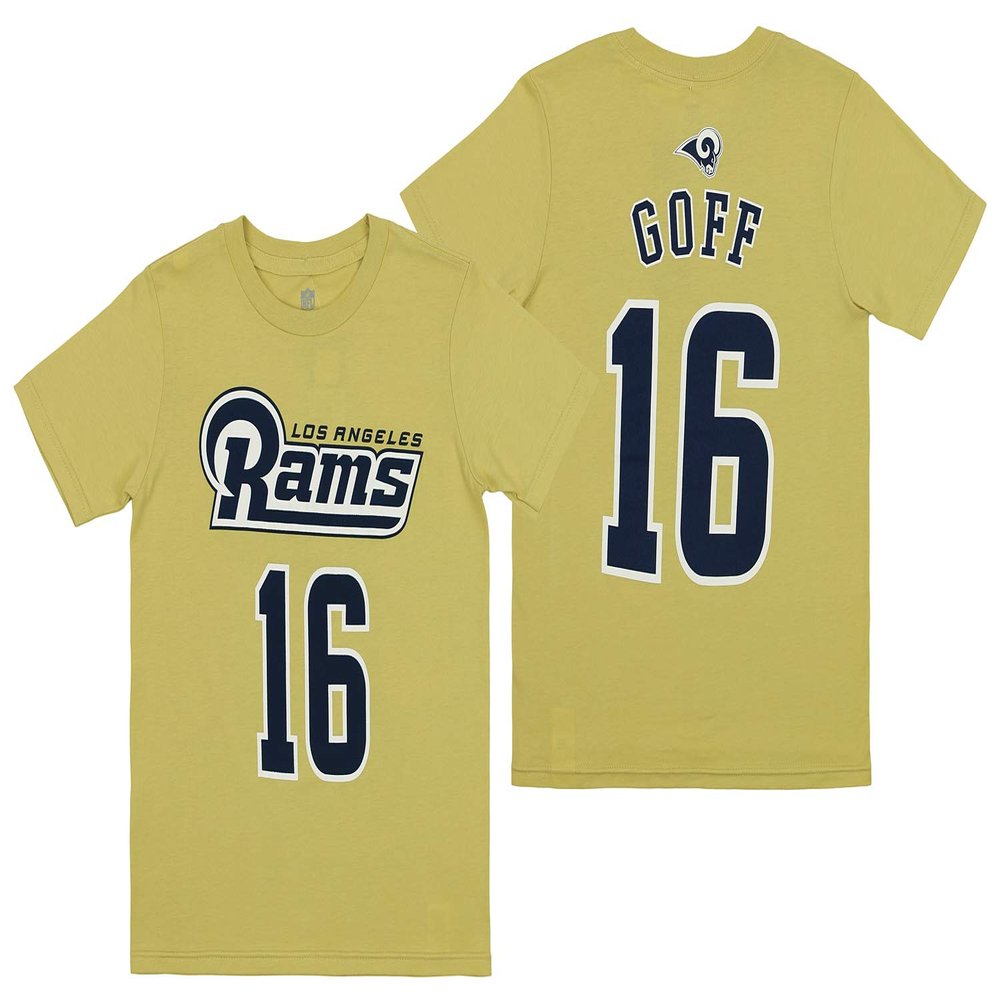 Outerstuff NFL Youth Boys (8-20) Mainliner Short Sleeve Tee, Los Angeles RAMS Jared Goff, Large (14-16)