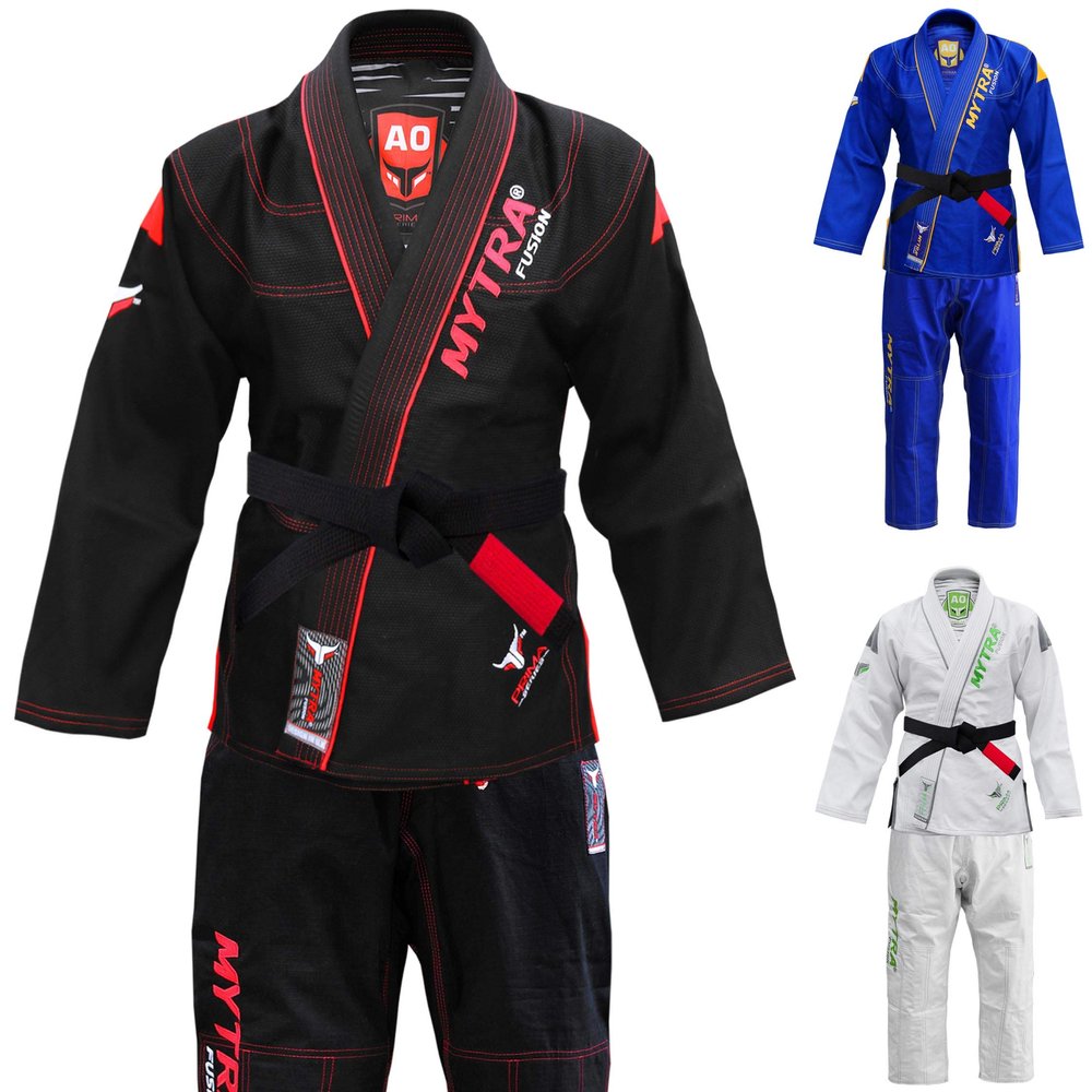 Mytra Fusion jiu Jitsu Uniform and Martial Art Costume jiu Jitsu Gi Suit (Black, A2)