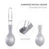 iBasingo Titanium Spoon,Spork,Fork Set with Folding Handle Ultralight Dinnerware Utensils for Camping Picnic Hiking Travel Home use A-Ti1026T view 3