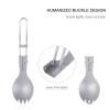 iBasingo Titanium Spoon,Spork,Fork Set with Folding Handle Ultralight Dinnerware Utensils for Camping Picnic Hiking Travel Home use A-Ti1026T view 4