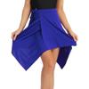 Agoky Womens Latin Salsa Tango Dance Skirt Dress Asymmetrical Skate Wrap Scarf Rumba ChaCha Ballroom Costume Dancewear Blue One Size view 2