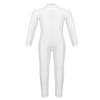 ranrann Kids Girls Full Length Gymnastic Unitard Long Sleeves Ballet Dance Jumpsuit Mock Neck Athletic Activewear Ivory 5-6 view 1