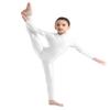 ranrann Kids Girls Full Length Gymnastic Unitard Long Sleeves Ballet Dance Jumpsuit Mock Neck Athletic Activewear Ivory 5-6 view 4