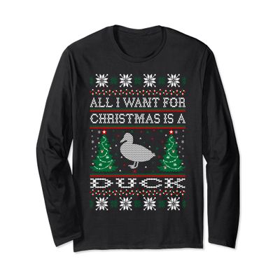 All I Want For Christmas Duck Ugly Sweater Tshirt