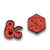 Dungeons & Dragons D20 Die and Ampersand Exclusive Enamel Pin Set - Collectible Gaming Accessories - Perfect Unique Gift for Birthdays, Holidays, House Warming Parties view 1