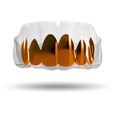 Impact Custom Professional All Sports Mouthguard Chrome Series (Clear) Burnt Orange Grill - Jiu Jitsu/Football/Lacrosse & More