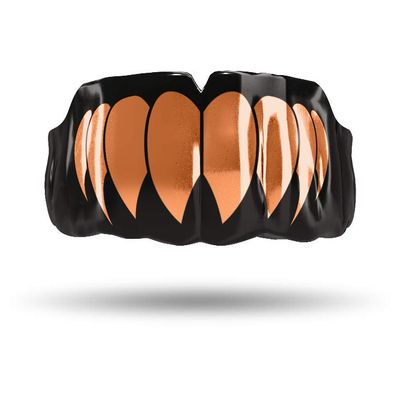 Impact Custom Professional MMA/Boxing/Muaythai Mouthguard Chrome Series (Black) Rose Gold Fang- Boxing MMA