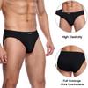 wirarpa Men's Underwear Modal Microfiber Briefs No Fly Covered Waistband Silky Touch Underpants 4 Pack Black,Small view 4