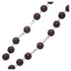 Holyart Rosary in Burgundy Wood with Talking Center Piece Pope Francis Prayer Spanish 8 mm view 3