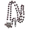 Holyart Rosary in Burgundy Wood with Talking Center Piece Pope Francis Prayer Spanish 8 mm view 4