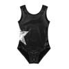 Agoky Kids Girls One-piece Ballet Dance Gymnastics Athletic Leotard Sparkly Stars Jumpsuit for Little Girl Black 2-3 view 4