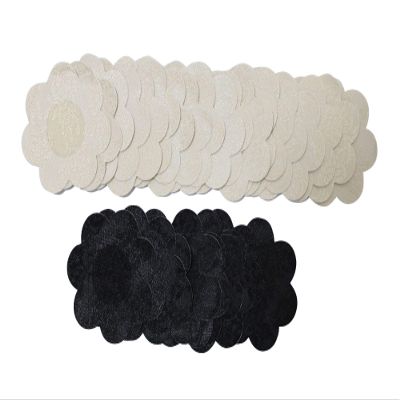15 Pairs of Flower Pasties Breast Nipple Cover Stick on Bra Disposable-10 Beige Pairs, 5 Black Pairs