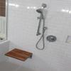 SeaLux Wall Mount 18" x 13" Folding Shower Solid Teak Board Bench for Boat, Shower Room, Steam and Sauna Room (No Open Slot) view 3