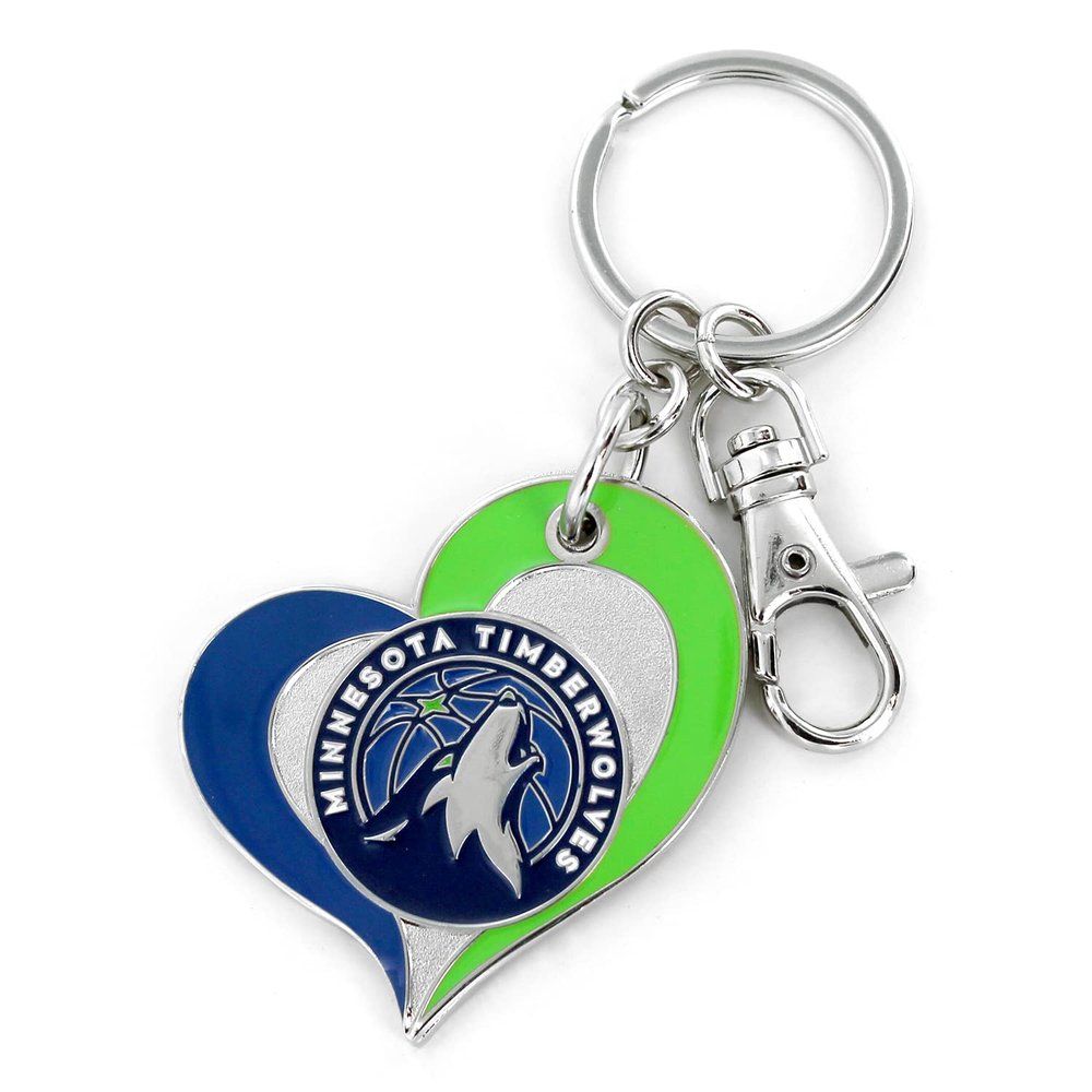 Aminco NBA Minnesota Timberwolves Swirl Heart Keychain