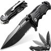 Steinbrucke Tactical Knife Pocket Knife Folding Stainless Steel 8Cr13Mov 3.4'' Blade, with Reversible Clip - Good Gift for Hunting Camping Survival Outdoor and Everyday Carry view 1