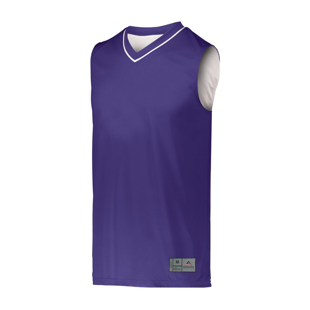 Augusta Sportswear Reversible Two-Color Jersey, Purple/White, 3XL
