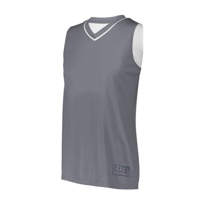 Augusta Sportswear Womens Reversible Two-Color Jersey, Graphite/White, XL