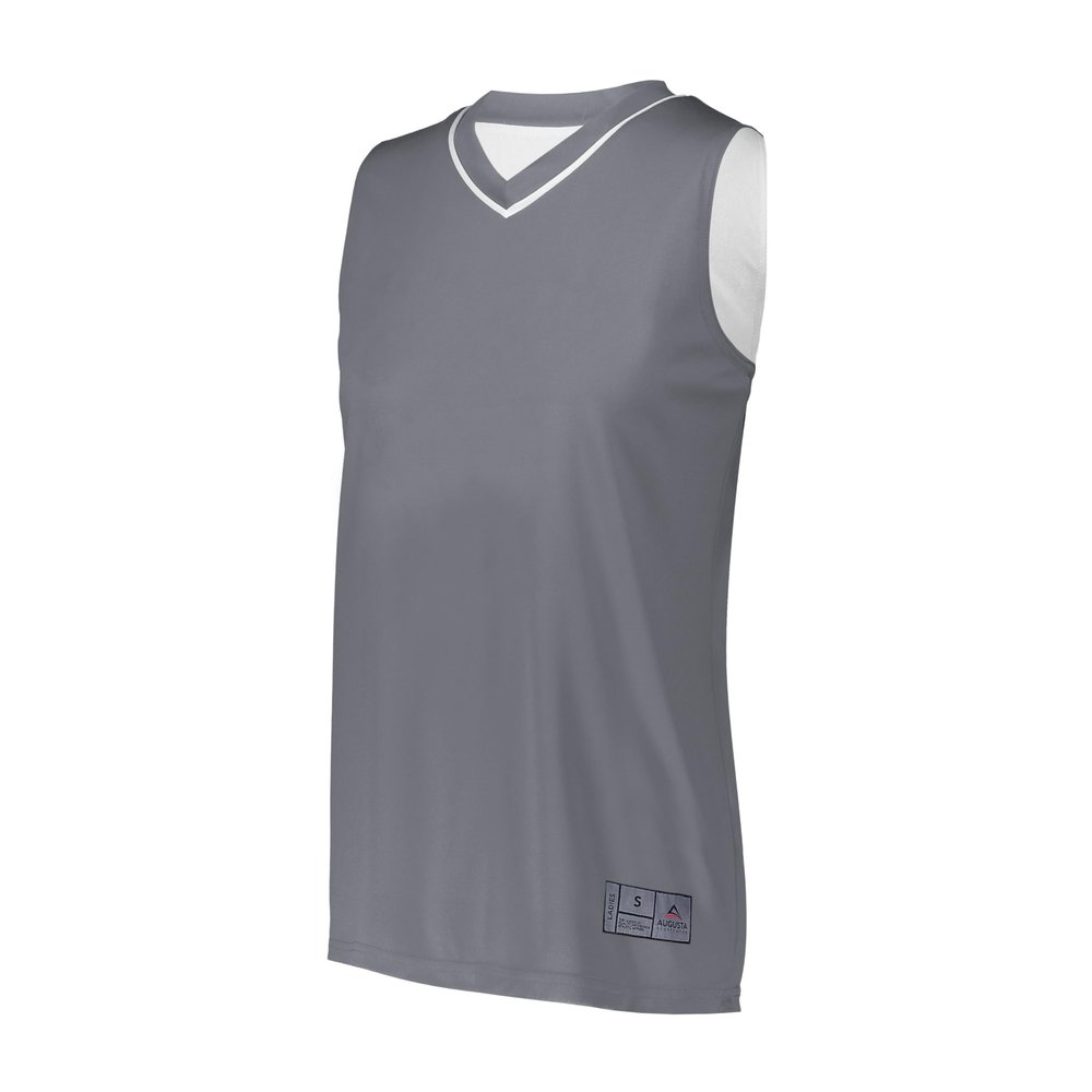 Augusta Sportswear Womens Reversible Two-Color Jersey, Graphite/White, XL
