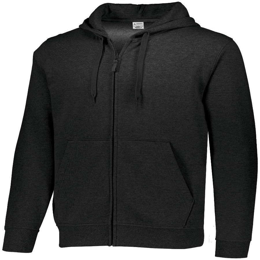 Augusta Sportswear Men's 60/40 Fleece Full Zip Hoodie, BLACK, Small