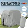 2023Upgraded Outdoor Golf Cart Cover Compatible with EZ GO, Club Car, Yamaha, Moveland Custom Cart Cover with 300D Material + Extra PVC Coating Dust UV Prevention (Grey) view 3