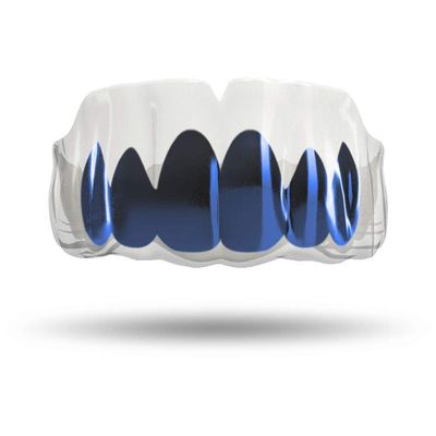 Impact Custom Professional All Sports Mouthguard Chrome Series (Clear) Midnight Blue Grill - Jiu Jitsu/Football/Lacrosse & More