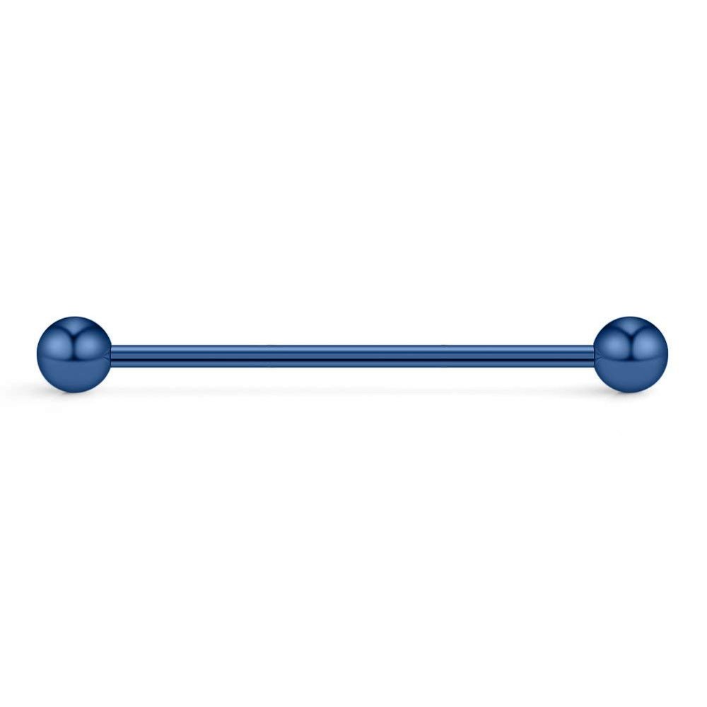 14G Industrial Barbell Cartilage Earring Body Piercing Jewelry 38mm (Blue)