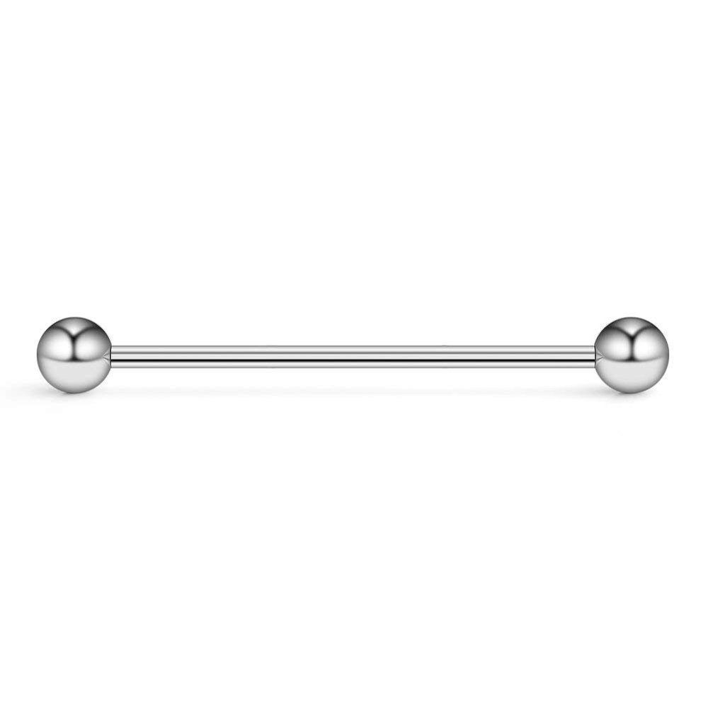 14G Industrial Barbell Cartilage Earring Body Piercing Jewelry 38mm (Steel)